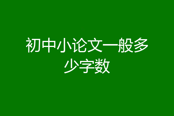 初中小论文一般多少字数