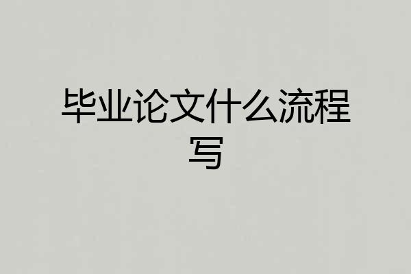 毕业论文什么流程写