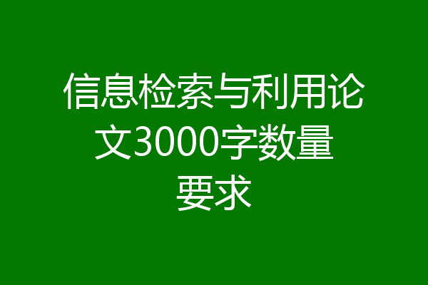 信息检索与利用论文3000字数量要求