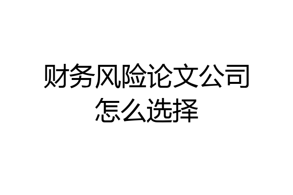 财务风险论文公司怎么选择