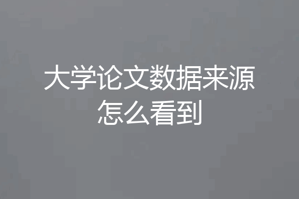 大学论文数据来源怎么看到