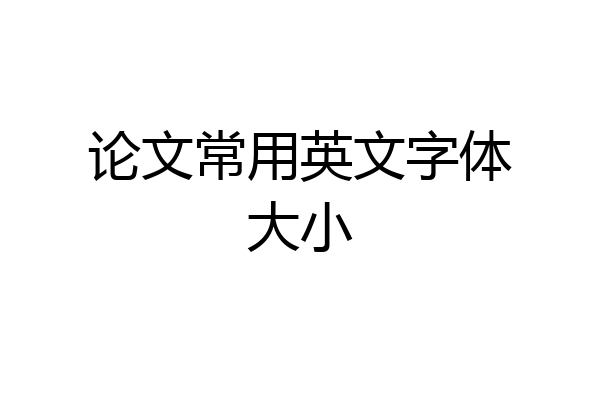 论文常用英文字体大小