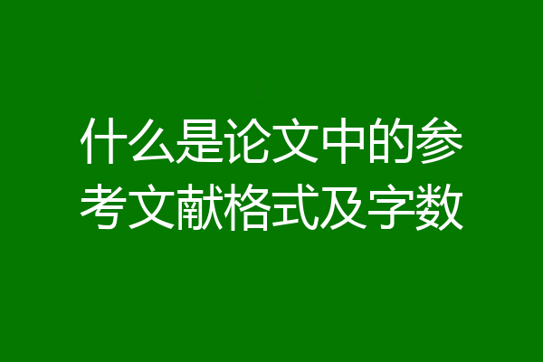 什么是论文中的参考文献格式及字数