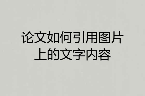 论文如何引用图片上的文字内容