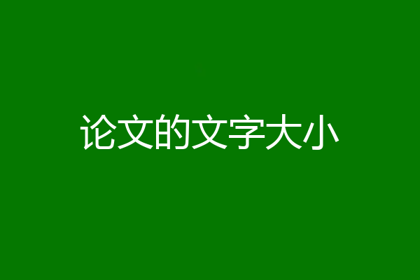论文的文字大小