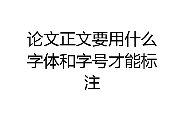 论文正文要用什么字体和字号才能标注