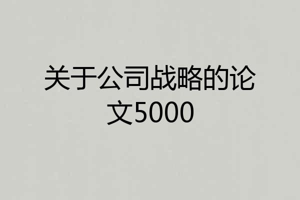 关于公司战略的论文5000