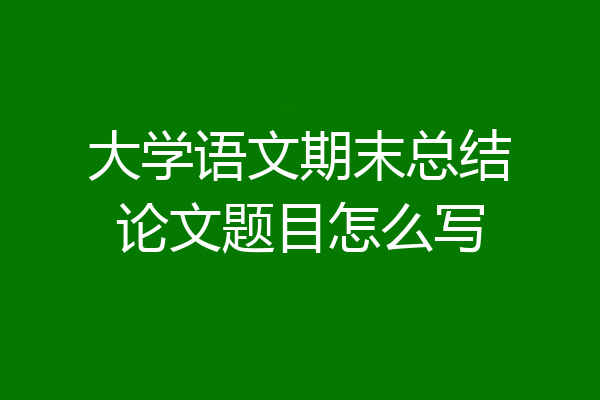 大学语文期末总结论文题目怎么写