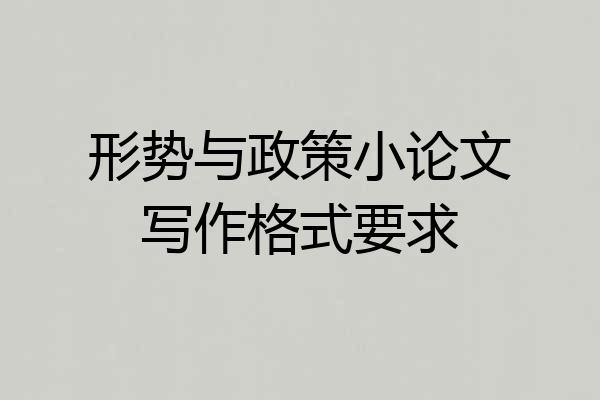 形势与政策小论文写作格式要求