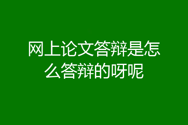 网上论文答辩是怎么答辩的呀呢