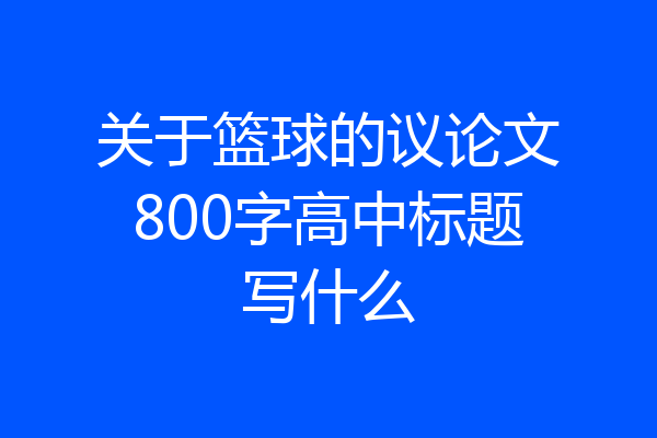 关于篮球的议论文800字高中标题写什么