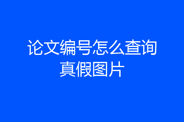 论文编号怎么查询真假图片