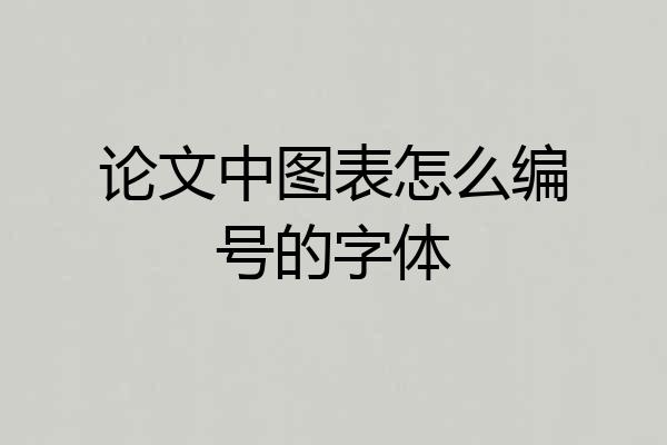 论文中图表怎么编号的字体