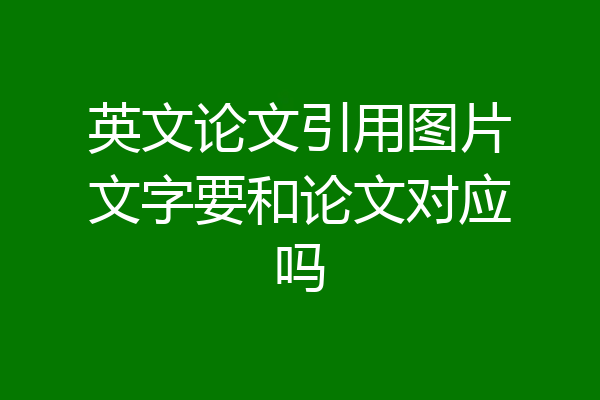 英文论文引用图片文字要和论文对应吗