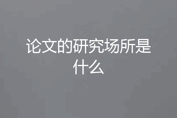 论文的研究场所是什么