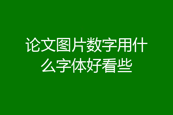 论文图片数字用什么字体好看些