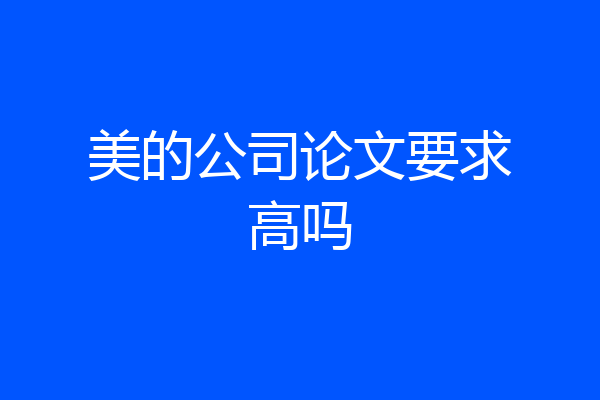 美的公司论文要求高吗