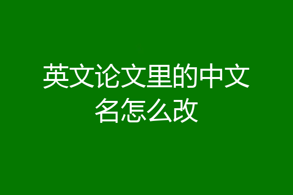 英文论文里的中文名怎么改