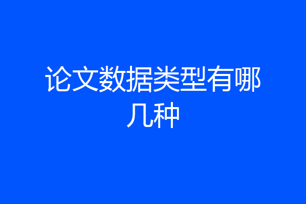论文数据类型有哪几种