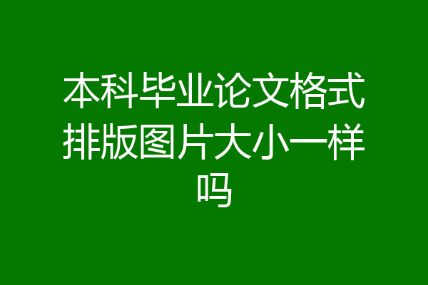 本科毕业论文格式排版图片大小一样吗