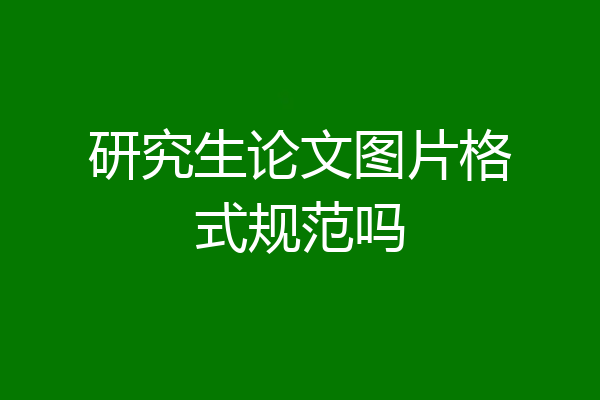 研究生论文图片格式规范吗