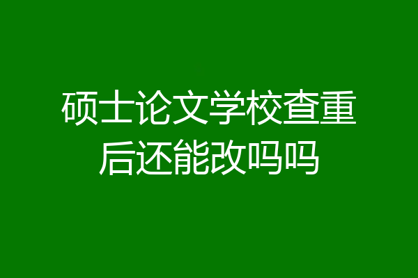 硕士论文学校查重后还能改吗吗
