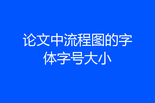 论文中流程图的字体字号大小