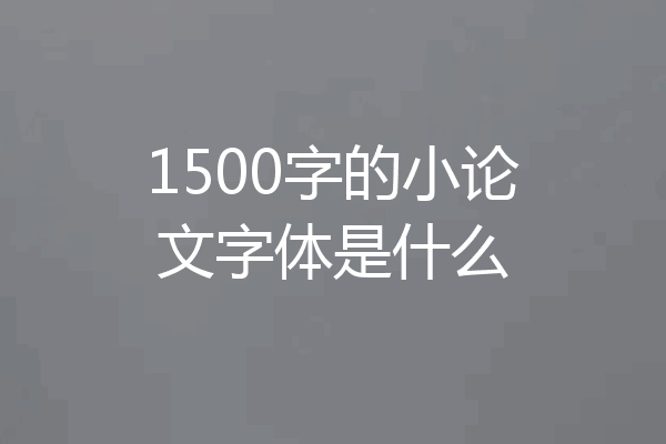 1500字的小论文字体是什么
