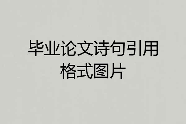 毕业论文诗句引用格式图片