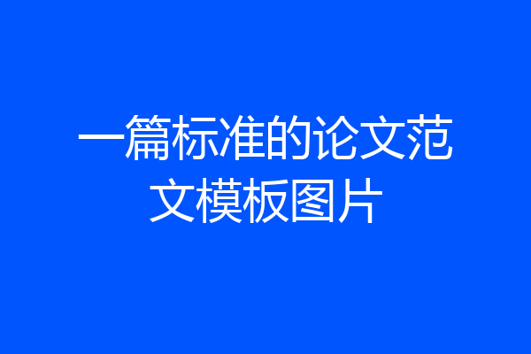 一篇标准的论文范文模板图片