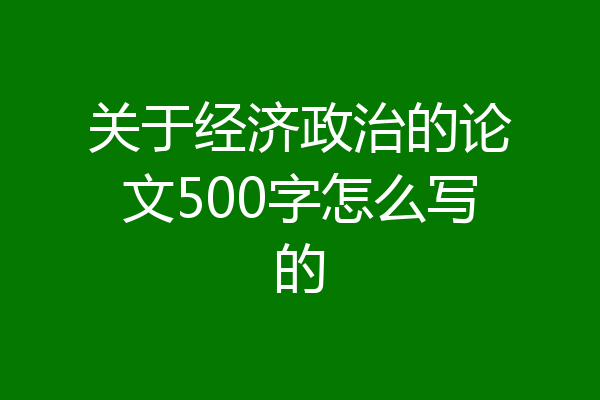 关于经济政治的论文500字怎么写的