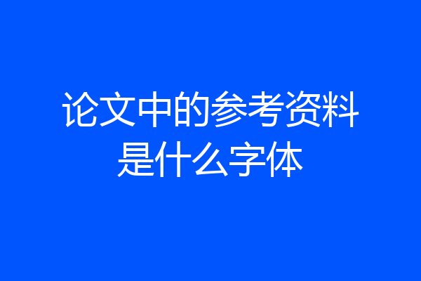 论文中的参考资料是什么字体
