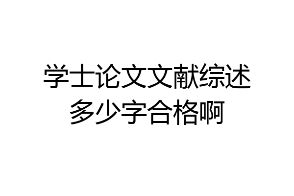 学士论文文献综述多少字合格啊
