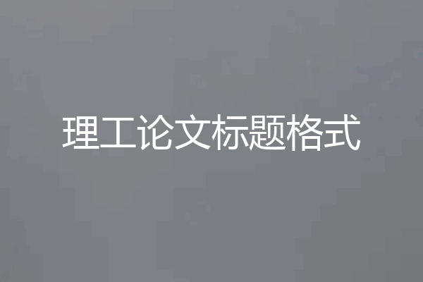 理工论文标题格式