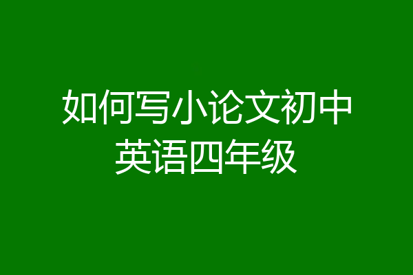如何写小论文初中英语四年级