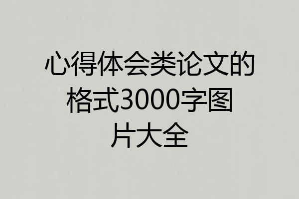 心得体会类论文的格式3000字图片大全