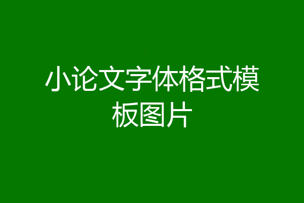 小论文字体格式模板图片