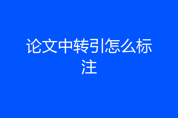 论文中转引怎么标注