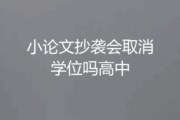 小论文抄袭会取消学位吗高中