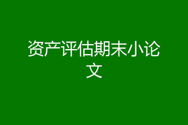 资产评估期末小论文