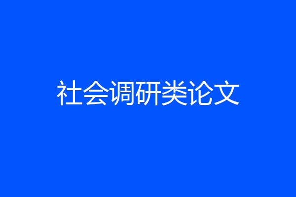 社会调研类论文