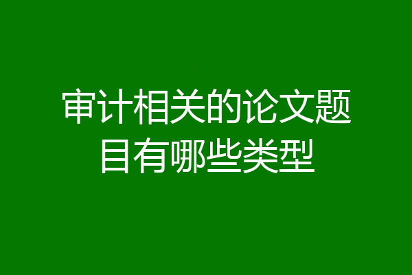 审计相关的论文题目有哪些类型