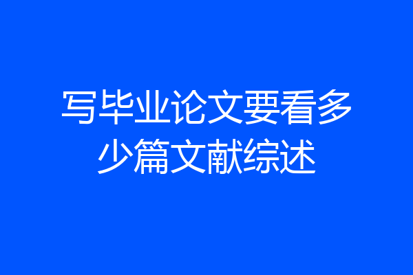 写毕业论文要看多少篇文献综述