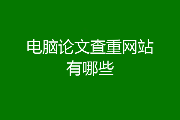 电脑论文查重网站有哪些