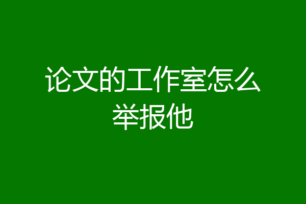 论文的工作室怎么举报他