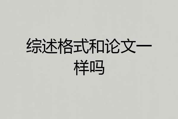 综述格式和论文一样吗