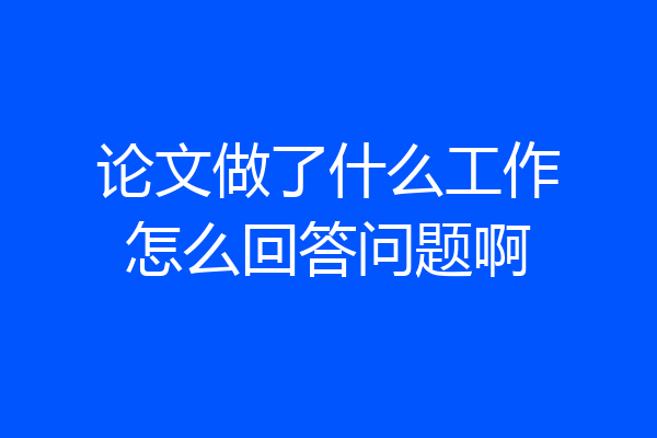 论文做了什么工作怎么回答问题啊
