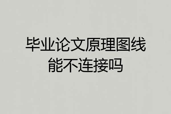 毕业论文原理图线能不连接吗