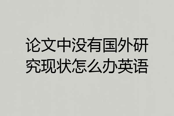 论文中没有国外研究现状怎么办英语