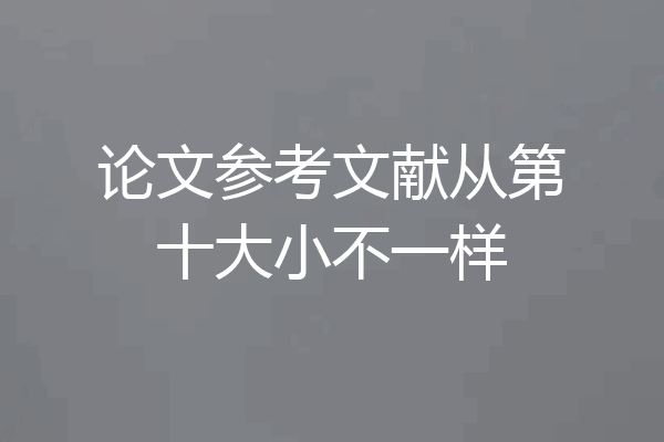 论文参考文献从第十大小不一样